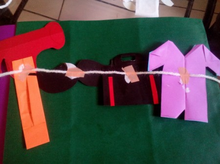 Describing My Dad Card - flip shapes over and tape to a length of string