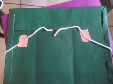 Describing My Dad Card - tape string ends to back of cardboard used for the card face