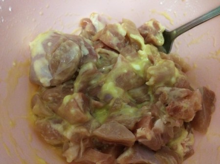 coating chicken with egg