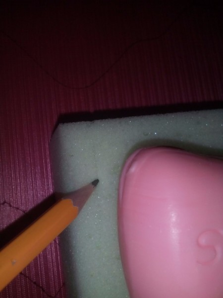 Use Foam to Line Soap Dish - trace around the shape of your soap