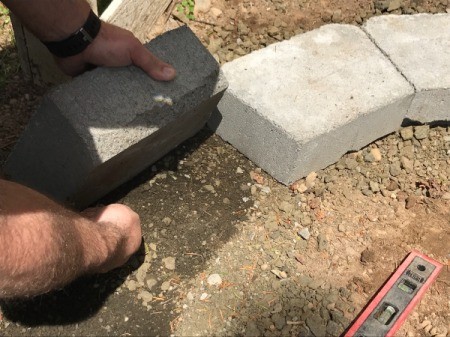 Stacked Block Stairs - continuing to lay first layer