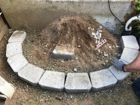 Stacked Block Stairs - first row in place