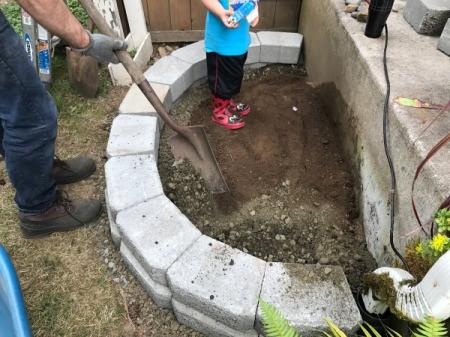 Stacked Block Stairs - fill behind second row with gravel