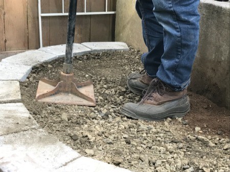 Stacked Block Stairs - tap gravel