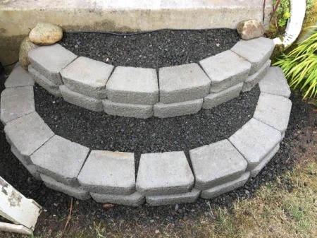 Stacked Block Stairs - rinsed steps, finished
