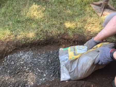 Stacked Block Stairs - pour gravel base