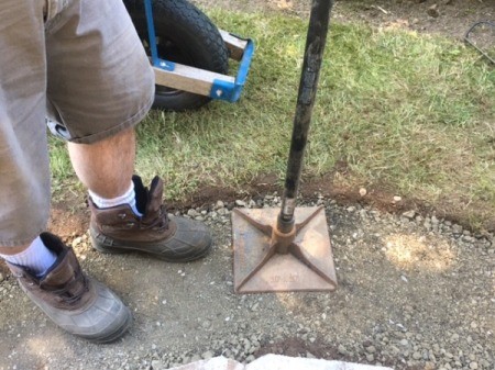Stacked Block Stairs - tamp gravel
