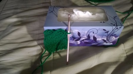 Lego Tissue Box Cover - crochet side