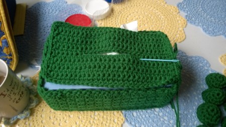 Lego Tissue Box Cover - sew top to sides