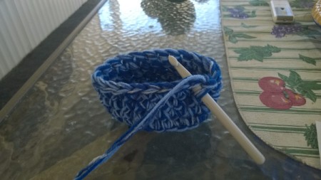 Crocheted Decorative Oven Mitt - continue working rows