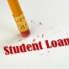 A picture of a pencil eraser and a piece of paper that says Student Loans on it.