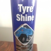 Removing Silicone Tyre Shine from Scooter Tires - spray can of product