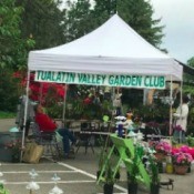 The Tualatin Valley Garden Club's booth at the farmer's market.