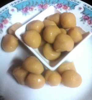 Milk Candy Balls (Yema) on plate