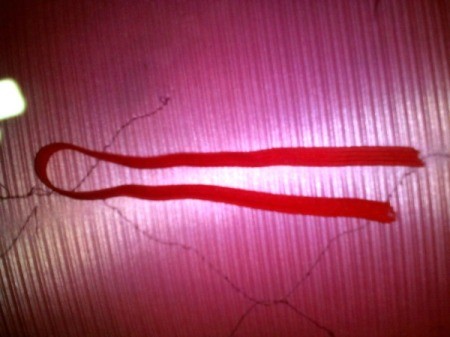 Ponytail Holder Made of Scrap Materials - cut it twice that length