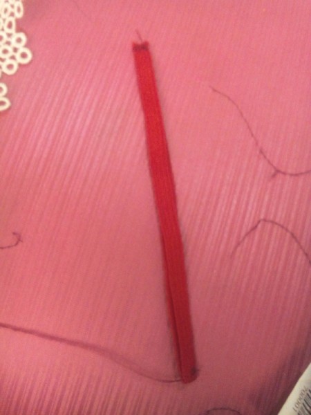 Ponytail Holder Made of Scrap Materials - sewn ends