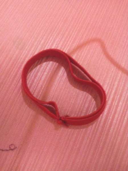 Ponytail Holder Made of Scrap Materials -  loop made