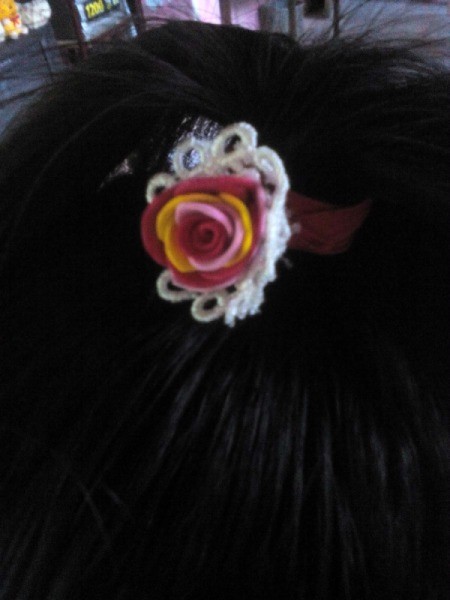 Ponytail Holder Made of Scrap Materials - used in hair