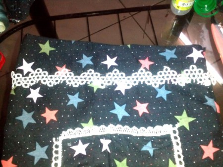 Pouch Made of Old Mini Dress - use more of the lace round the top of the pouch