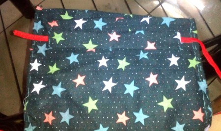 Pouch Made of Old Mini Dress - insert elastic through both strips