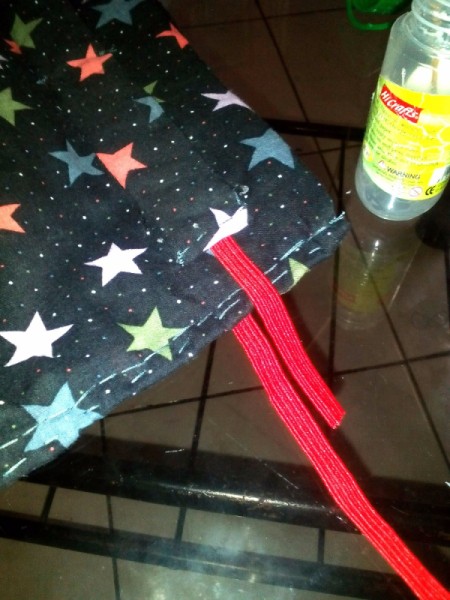 Pouch Made of Old Mini Dress - elastic threaded through strips