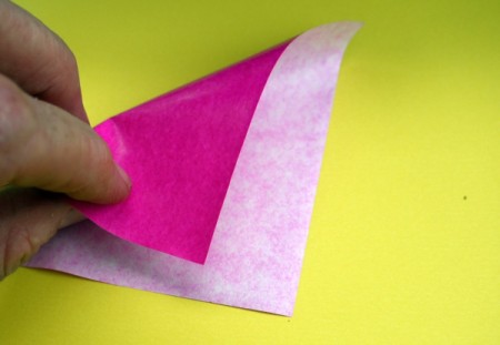 Paper Flower Decorations - fold in half diagonally