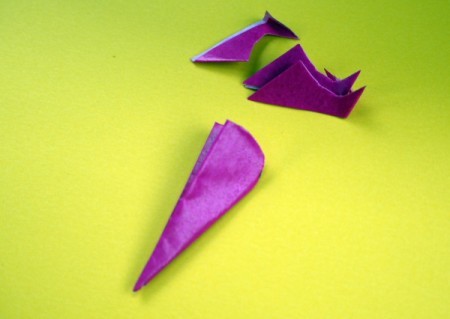 Paper Flower Decorations - cut off the excess triangle piece