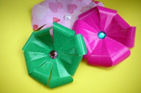 Paper Flower Decorations - three finished flowers