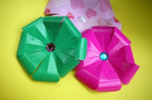Paper Flower Decorations - the three finished flowers