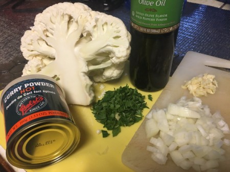 Curried Cauliflower Rice ingredients