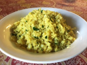 Curried Cauliflower Rice in bowl