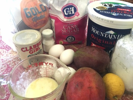 Lemon Glazed Mango Bundt Cake ingredients