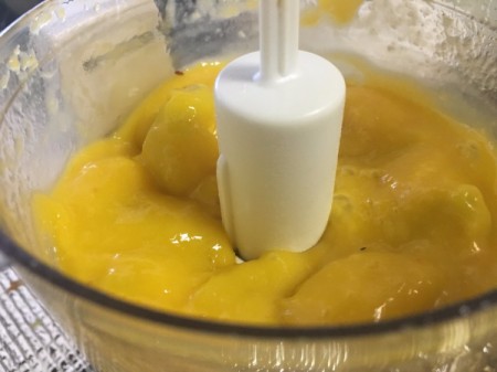 blending mangos to puree