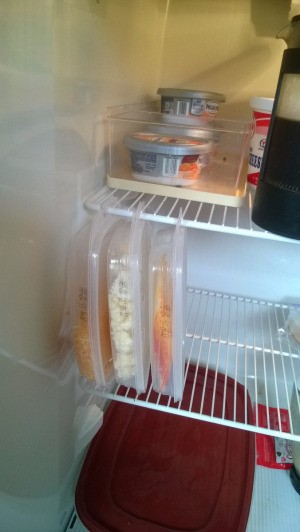 Hang Plastic Food Containers on Fridge Shelf