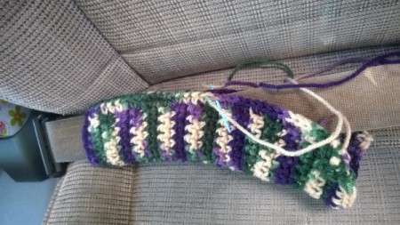 Crocheted Seat Belt Adjuster - sew onto seat belt using the tail
