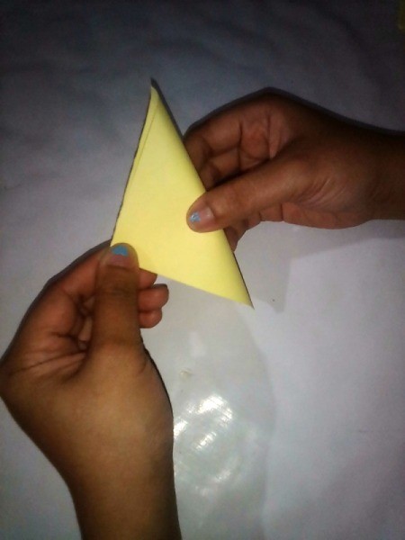 Folded Paper Puppy - fold diagonally to create a triangle