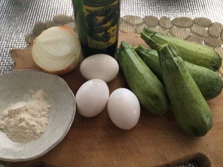 White Zucchini Frittata ingredients