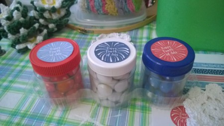 Recycled Decorative Candy Jars - free 4th of July images on lids