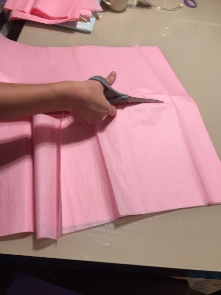 DIY Tissue Paper Pom Pom Decoration - cut in half
