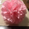 DIY Tissue Paper Pom Pom Decoration - round pink paper pom pom
