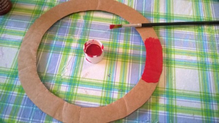 Patriotic Straw Wall Art - paint the right side with red paint