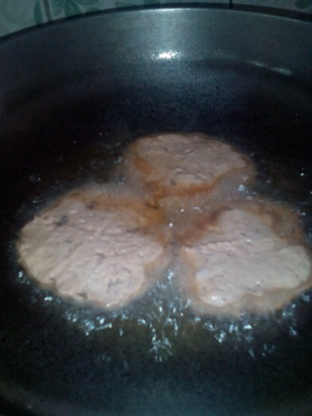 cooking Fish Patties in pan