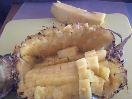 cut Pineapple in half