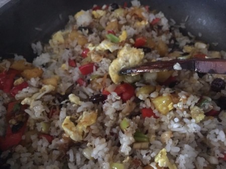 Pineapple Fried Rice in pan