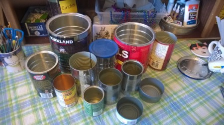 Tin Can Organizers - assorted cans