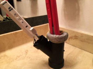 DIY Hot Hair Tools Holder - finished holder