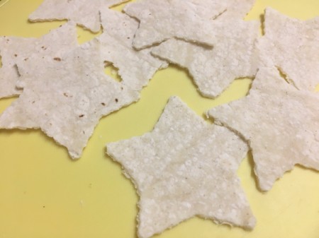 Star Shaped uncooked Tortilla Chips