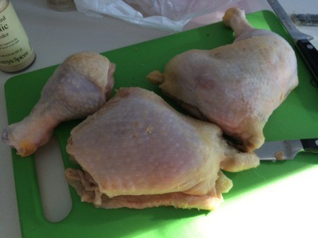 Chicken on cutting board