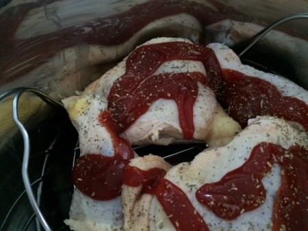 Chicken and Onions in pressure cooker