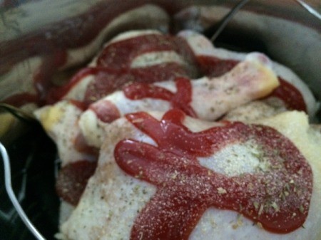 Chicken and Onions in pressure cooker with spices